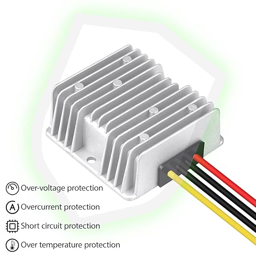 LeMotech DC 48v/72v to 12v Converter 10A 120W Step Down Converter Voltage Reducer IP68 Waterproof Transformer for Golf Cart Truck Boat Vehicle
