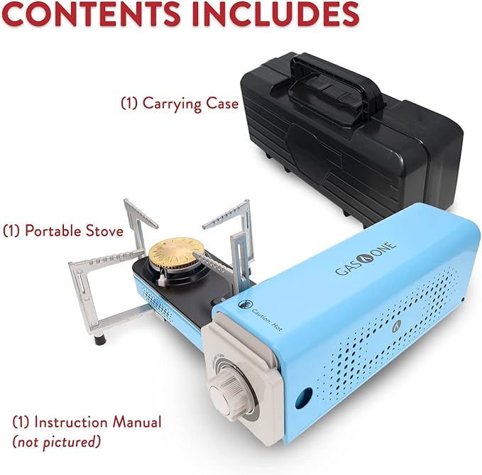 Gas One GS-8300 - Camp Stove Compact Butane Stove with Carrying Case - Foldable Portable Stove