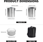 Fire Maple Antarcti Duo Cook Set | 1.2L Stainless Steel Camping Cookware Set | Foldable Camp Mess Kit with Utensils | Outdoor Camping Pot (Canister NOT Included)