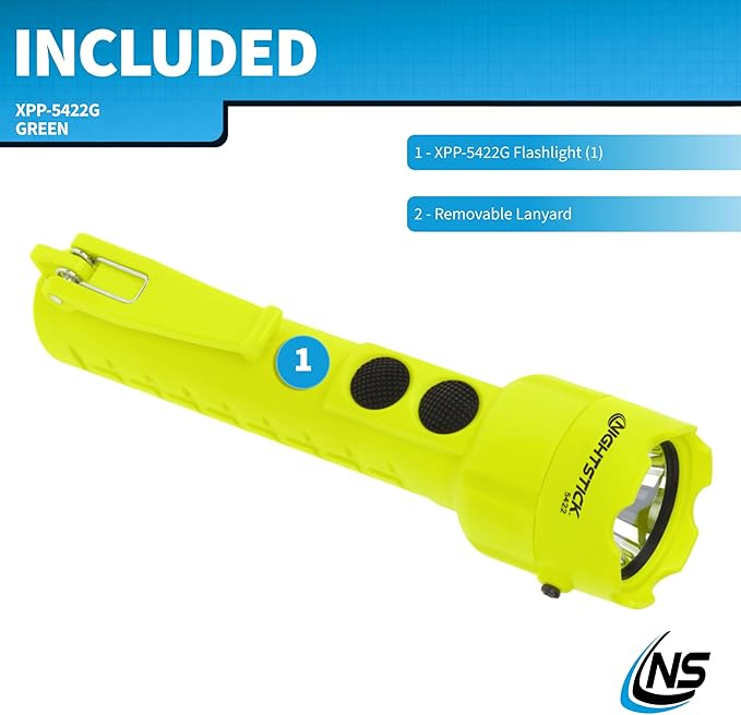 Nightstick XPP-5422G 3 AA Intrinsically Safe Permissible Dual-Light Flashlight, Green
