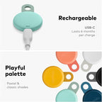 Chipolo LOOP - Rechargeable Bluetooth Tracking tag, Item Locator for Keys & Bags, Compatible with Apple Find My or Find Hub on Android, Out of Range Alerts for Android & Call Your Phone