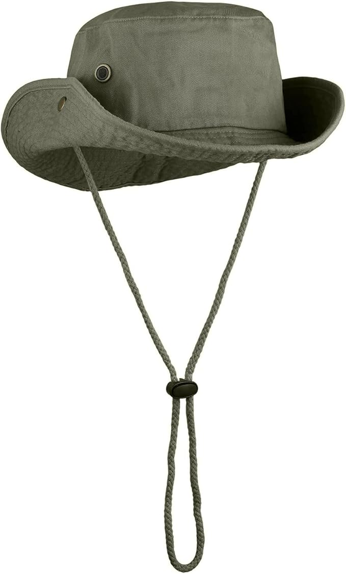 Wide Brim Hiking Fishing Safari Boonie Bucket Hats 100% Cotton UV Sun Protection for Men Women Outdoor Activities