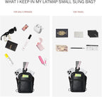 3L SMALL Sling Bag Fanny Packs For Women Men Mini Crossbody Chest Belt Travel Bag Purse Handbag Faux Leather Fashion Cute Black