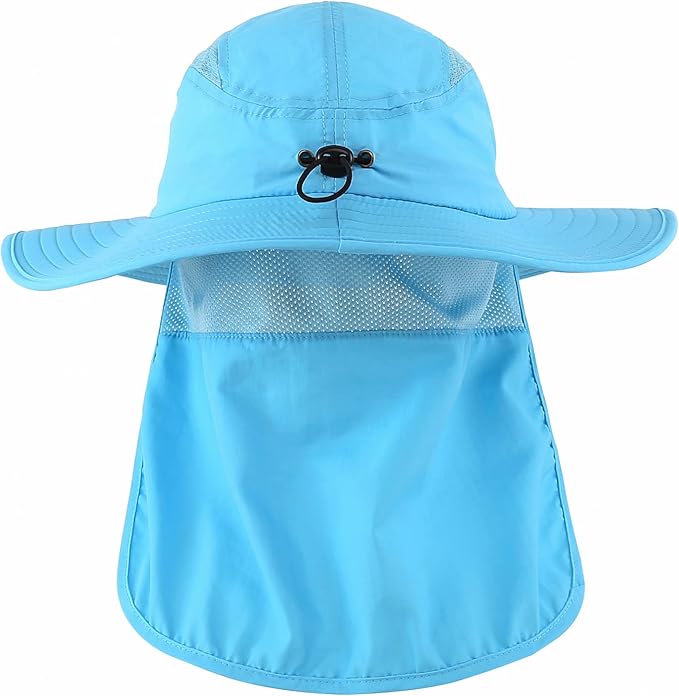 Home Prefer UPF 50+ Mens Wide Brim Fishing Hat with Neck Flap Sun Hat for Men Women Sun Protection Cap