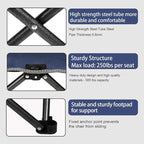 Northroad Outdoor Camping Chair Set of 3,Folding Padded Camp Chair,Collapsible Conversation Set w/1 Sofa,2 Single Chairs for Family Patio,Beach (Blue)