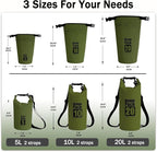 Dry Bag Waterproof Backpack 5L/10L/20L/30L Roll Top Waterproof Bag,Floating Dry bags for Kayaking,Swimming,Boating,Camping,Beach.