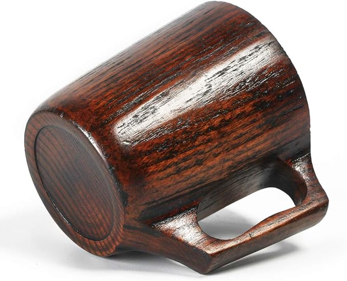 14 oz Wood Cup Coffee Mug for Men Mugs Gift Tankard Unique Small Wooden Man Cup Cool Drinking Portable Outdoor Viking Mug Fancy Cups Beer Mugs Steins Manly Unusual Father Day Men Gift