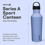 Corkcicle Sport Canteen - Keeps Drinks Cold 25 Hours - Stainless Steel Water Bottle - Triple-Insulated - Spill-Proof - Summer Drinkware Gift - Keeps Drinks Ice Cold - 32 oz - Periwinkle