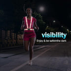 Reflective Vest Running Gear,Reflective Straps Safety Vest High Visible Vest for Night Running,Cycling,Motorcycle,Walking Vest 2Pack