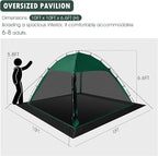 Screen Tent with Removable Floor, Siebwin Large 10'x10' Gazebos with Mosquito Netting and Removable Floor Sunproof Outdoor Canopy Tent for Backyard Party Outside Activities, Green