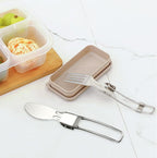 Camping Utensils Folding Cutlery set, Fork and Knife With Storage Box, Stainless Steel Tableware Accessories, Portable Outdoor Kitchen Set for Travel, Picnic, Hiking, Backpacks