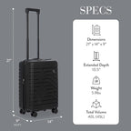 Bric's B|Y Ulisse 21-Inch Spinner - Luxury Carry-On Luggage With Spinner Wheels - Hard Shell Suitcases Made From Durable Polypropylene and Polycarbonate - Black