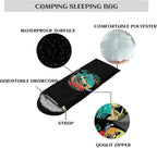 Sleeping Bags for Adults and Kids，3D Printing Camping Sleeping Bag for Girls Boys Lightweight Waterproof Cold/Warm 3-Season，Outdoor Travel with Compression Bags