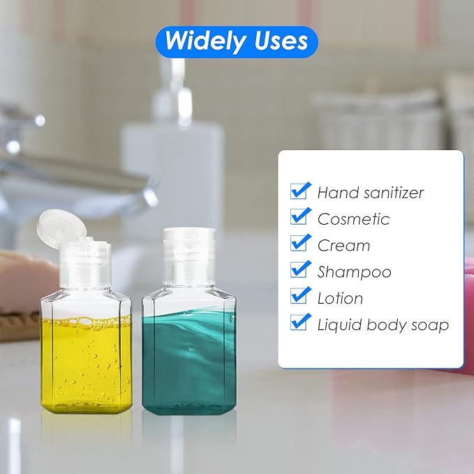 Saiveina 30 Pcs 1 oz Travel Bottles, Empty Hand Sanitizer Bottles, Portable, Refillable Containers for Business Trip