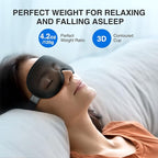 YFONG Weighted Sleep Mask, Women Men 3D Eye Mask Blocking Lights Sleeping Mask (4.2oz/120g), Pressure Relief Night Sleep Eye Mask with Adjustable Strap, Eye Cover Blindfold for Travel Nap Yoga, Gray