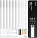 EVEO Cable Hider Wall - 153" Wall Cord Hider, Cable Concealer, Wire Covers for Cords - Wall Cable Hider and Cable Raceway for TV Cord Hider Wire Cover - 10X (L16 x W0.95 x H0.5) - Medium | White