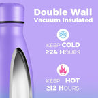 Volhoply 25oz Insulated Water Bottles 1/2/4 Pack, Double Wall Stainless Steel Vacuum Flask Keeps Cold & Hot, BPA Free Leakproof Bottle (Mix,2 Pack)