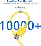 Type C Charger Fast Charging for iPhone 17 16 15,10 FT USB C Samsung Chargers Block 25W Super Fast Chargers for Samsung Galaxy S25/S24 S23/iPhone Air/17/17 Pro Max/iPhone 16/16 Pro Max/15 Pro (Yellow)
