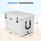 SereneLife Ultra-Tough 25-75 Quart Rotomolded Cooler Box, Holds Upto 64 Cans, Keeps Ice Up to 5 Days, Heavy-Duty Insulated Portable Ice Chest Box, Ideal for Camping, Beach, Picnics, Tailgating, etc