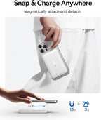 Baseus 20000mAh Compact Portable Charger 45W Built-in Dual USB-C Cables, Bundle for MagSafe Portable Charger, Qi2 Certified 15W Wireless Magnetic Power Bank 10000mAh with USB-C Cable 22.5W