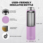Insulated Water Bottle 24oz, Triple Wall Vacuum Stainless Steel (Cold for 48 Hrs, Hot for 24Hrs), Leak Proof & Non-BPA, 24oz Hydro Water Flask with Paracord Handle & Straw Spout Lids