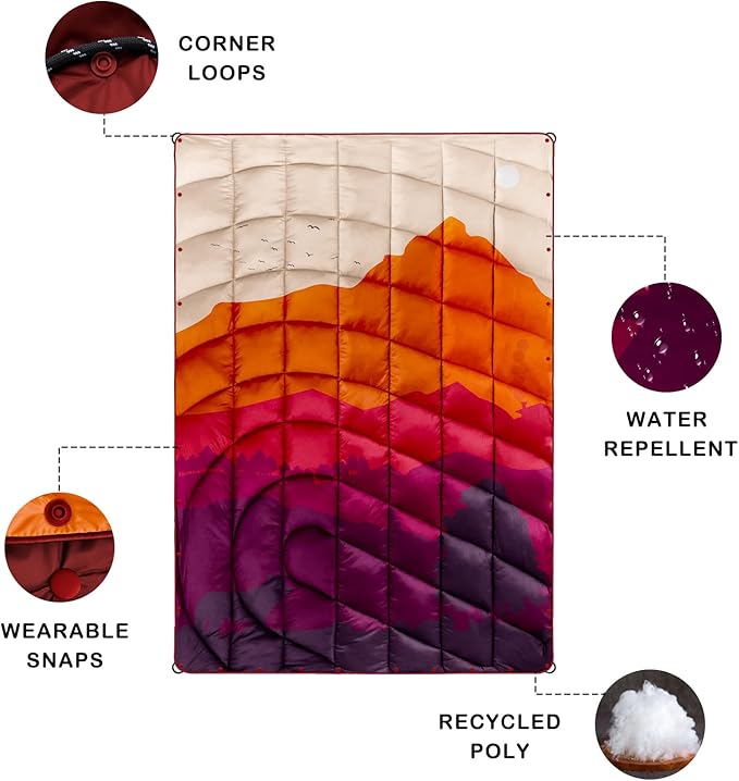 Camping Blanket,Lightweight Puffy Printed Camping Blanket Packable Outdoor Blanket for Camping,Traveling, Stadium, Hiking, Picnics