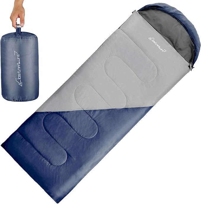 Clostnature Sleeping Bag for Adults and Kids - Lightweight Camping Sleeping Bag for Girls, Boys, Youths, Ultralight Backpacking Sleeping Bag for Cold Weather - Compression Sack Included(Left Zipper)