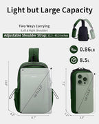 ECOHUB Crossbody Bags for Women Men, Anti-Theft RFID Blocking Roomy Sling Backpack with Sturdy SBS Zippers Water Resistant Chest Shoulder Bag Daypack with 9 Pockets Casual Outdoor Hiking, Army Green