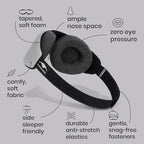 Manta Slim Sleep Mask – Ultra-Light Blackout Eye Mask with Adjustable Eye Cups, Soft Strap for Comfortable Sleep, Minimalist Design for Better Rest