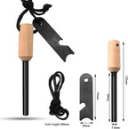 Miyake 4 Pack 5/16 Ferro Rod Fire Starter with Multi Tool Striker Flint and Steel Survival for Camping, Hiking, Emergency and Addition to Your Emergency Survival Kit