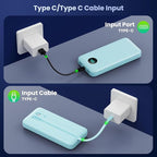 Portable Charger PowerBank 40,800mAh with 2 Built-in Cables,25W PD Fast Charging +QC 4.0 Quick Phone Charging Power Bank, 5 Outputs LCD Display USB C Battery Pack for iPhone 16/15 Android Galaxy etc