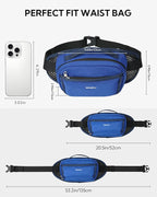 WATERFLY Fanny Pack Waist Bag: Large RFID Blocking Crossbody Bags with Multi-Pockets, Breathable Casual Anti-Theft Hip Pouch for Women Men Traveling Walking Hiking-Navy Blue