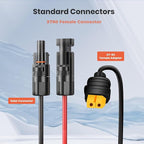 Universal 4-in-1 Solar Connector Kit, 16 AWG to Anderson XT60 DC7909 DC5521 Solar Extension Cable Solar Adapter Cable Compatable for Solar Panel & Most Solar Power Staion (2M/6.6Ft)