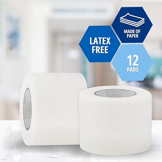 MED PRIDE Hypoallergenic Latex Free Paper Medical Tape 2in X 10yds Breathable for Sensitive Skin Wound Dressing Tape (6 Count (Pack of 1) White)