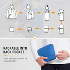 baleaf Men's Rain Jacket Waterproof Windbreaker Raincoat Running Cycling Hiking Gear Hood Lightweight Reflective Packable