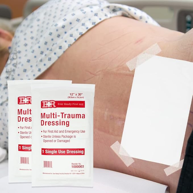 Ever Ready First Aid Multi-Trauma Sterile Non-Woven Dressing 12” x 30” - 50 Count