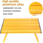 Rock Cloud Portable Beach Table Aluminum Ultralight Folding Camping Table, Yellow