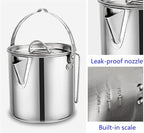 Outdoor Stainless Steel Kettle ，1.2L Mountaineering Camping Teapot， Portable Hanging Pot Cookware Coffee Pot Picnic Pot