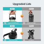 BUZIO 128oz Gallon Water Bottle, Insulated Water Jug with Straw Lid and Carrying Sleeve (Cold for 48 Hrs) Stainless Steel Hydro Metal Canteen Water Flask, Gradient Green