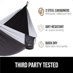 GORILLA GRIP Durable Portable Camping Hammock, Holds 400lbs with Heavy Duty Tree Straps, Comfortable Travel Swing, Camp Hammocks, Easy to Use and Install, Outdoor Essentials, Purple, 9x4.5 FT
