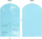 Univivi 40 Inch Girls Garment Bags for Dance Costumes, Dance Competition Garment Bag with 3 Medium Clear Zipper Pockets for Dance Essentials and Accessories, Dance Shoes (Blue), 1 Pack, UN0750