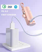 Mini power bank 5500mAh Portable Power Bank,Dual USB-C Ports Cell Phone Power Charger, LCD LED Display Battery Compatible with iPhone17/16/15 plus/15 pro/15 pro Max/Android Phone/Samsung/Moto/LG etc…