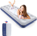 Camping Air Mattress Inflatable Air Bed Flocked Surface Travel Bed Sleeping Pad Air Bed for Outdoor Camping Tent Guest Travelling