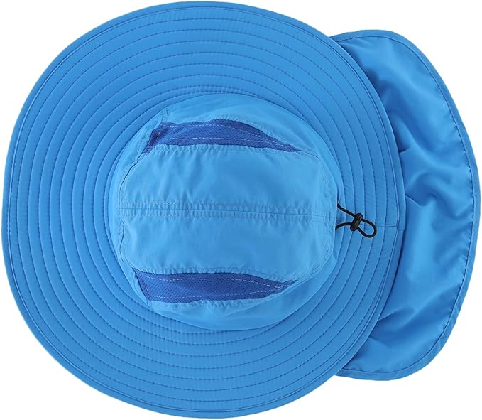 Home Prefer UPF 50+ Mens Wide Brim Fishing Hat with Neck Flap Sun Hat for Men Women Sun Protection Cap