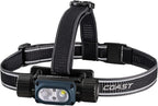 Coast WPH34R 2000 Lumen Waterproof Ultra Bright IP68 USB Rechargeable-Dual Power Headlamp, 6 Modes with Spot and Flood Beams, Blue/Black