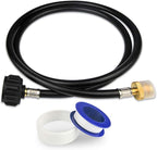 KOMAN 5FT Propane Hose Adapter 1lb to 20lb, Propane Tank Aapter,Converter for Buddy Heaters,Coleman Camping Stove,Weber Q/Blackstone Griddle Grill,1lb Propane Appliances Connect to 20lb Tank,Certified