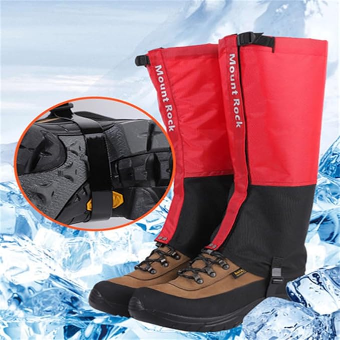 Leg Gaiters for Hiking Boots,900D Waterproof Hunting Hiking Gaiters Adjustable Snow Boot Gaiters for Climbing, Dirt-Proof Ripstop Shoe Gaiters for Men Women