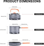 Fire-Maple Feast 4 Piece Camping Cookware Cookware Cookware Kit Outdoor Cookware Set with Pots, Kettle, Saucepans and Spatula for Hiking Fishing Picnic