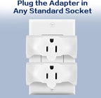 3 Outlet Wall Adapter T-Shaped, UL Listed 3 Prong Grounded Plug Extender,125V 1875W - Heavy Duty Multi Outlet Wall Plug,Power Outlet Splitter (3 Pack)