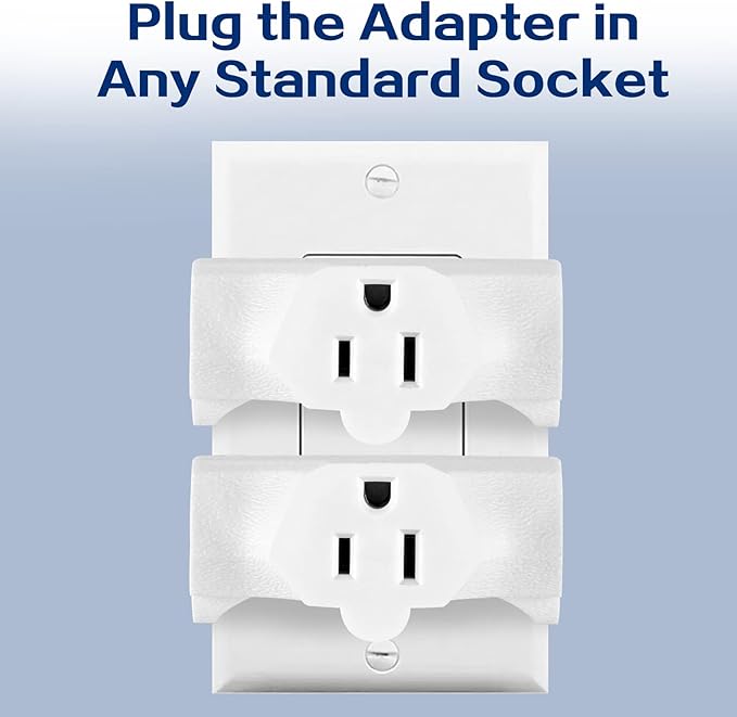 3 Outlet Wall Adapter T-Shaped, UL Listed 3 Prong Grounded Plug Extender,125V 1875W - Heavy Duty Multi Outlet Wall Plug,Power Outlet Splitter (3 Pack)